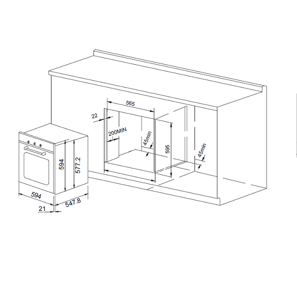 Духовой шкаф электрический Pyramida F 84 SSF 70 black